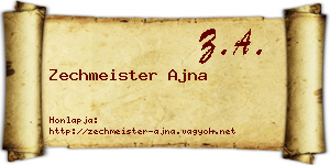 Zechmeister Ajna névjegykártya